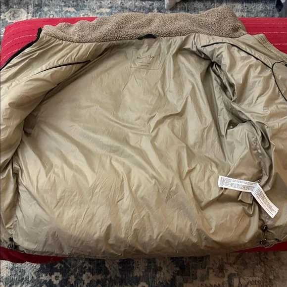 Massimo Dutti Feather down filled puffer jacket brown and tan Med. Like New. - Picture 14 of 16